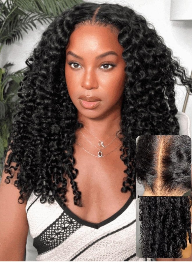 UNICE Curly Human Hair Wig with Finger Coil Ends Bye Bye Knots 7x5 Lace Glueless Wigs Human Hair Pre Plucked Pre Cut Bleached Knots Natural Hairline 150% Density 18 inch - Image 1